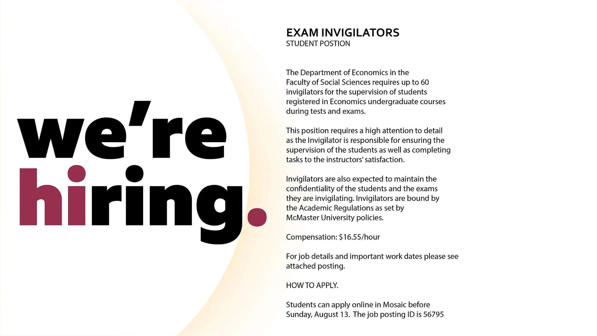 We’re Hiring: Exam Invigilators